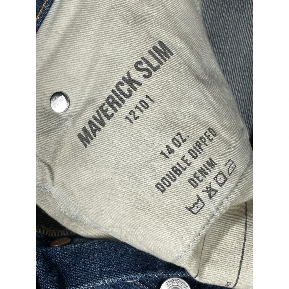 Buck Mason Maverick Slim Jeans 31x34 Double Dipped Indigo 14oz Denim 12101 Mens